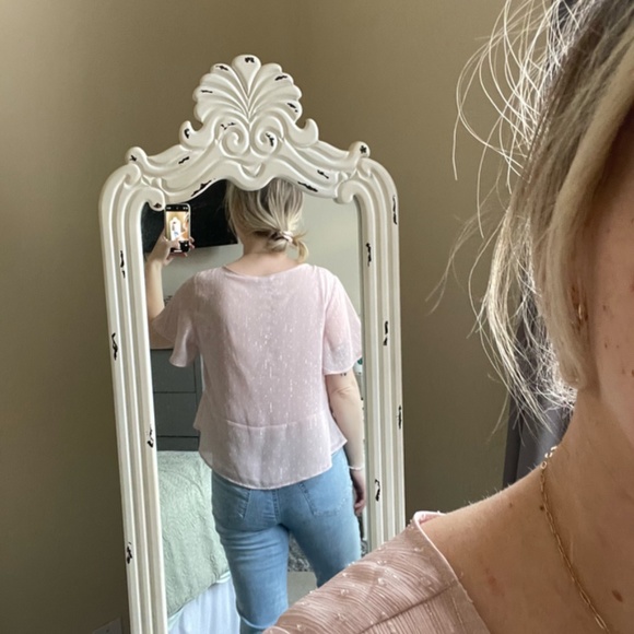 Express Light Pink Blouse Size Medium - Picture 2 of 6